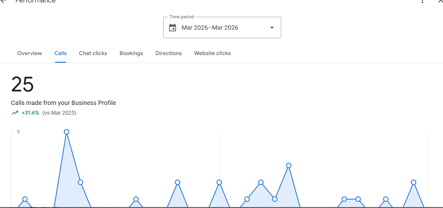 Google Business optimisation performance graph